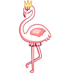 Flamingo fashion pattern. Scandinavian vector illustration. Seamless hand drawn cute queen scandinavian background. Pink summer doodle wedding invitation,birthday,save date,greeting card,baby shower