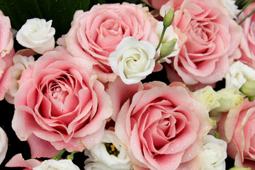 Pink and white wedding flowers