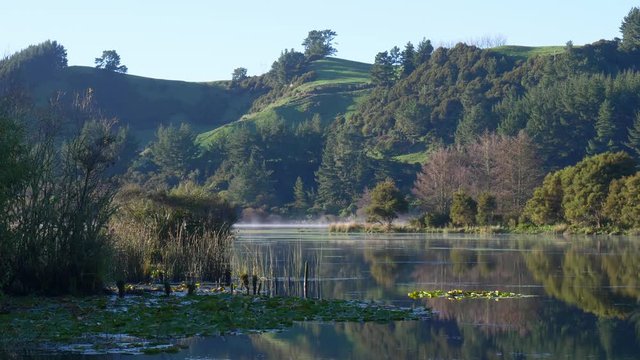 Lake Whakamaru near Tokoroa in New Zealand is a popular lake to fly fish for trout
