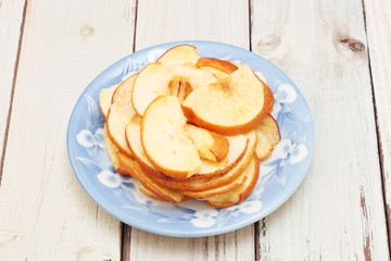 Dried pear on the wooden table   