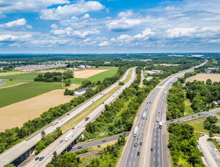 Aerial view of highway