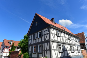 Fototapeta na wymiar Fachwerkhäuser in Altenstadt-Hessen 