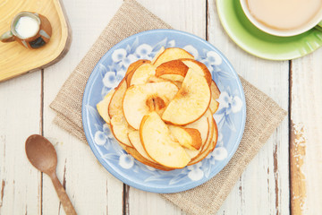 Dried pear on the wooden table   