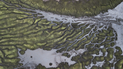 River Patterns and Bridge, Tasmanian Landscape Australia Views from the air 