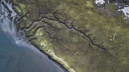 River Patterns and Bridge, Tasmanian Landscape Australia Views from the air 
