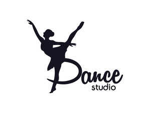 dance club logo,Ballerina in dance logo. Perfect for ballet school or studio © krustovin