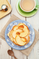 Dried pear on the wooden table      