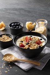 Muesli on bowl for breafast