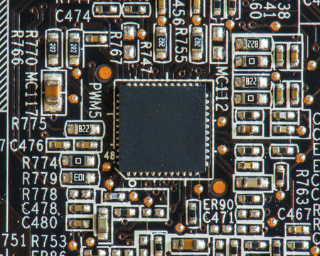 microprocessor chip in circuit motherboard computer