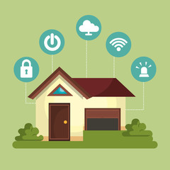 smart home technology set icons vector illustration design