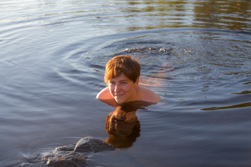 woman in lake water