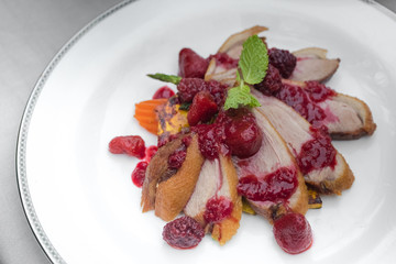 Grilled Duck with Strawberry Sauce