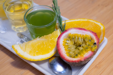 Fresh organic fruits,  Detox diet.