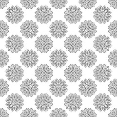 Mandala pattern, monochrome, black and white. Indian and arabic motifs.