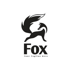 elegant stand fox logo with confident
