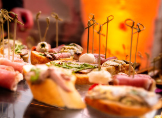 Snack on a buffet table during a party