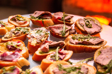 snacks on the table during a party