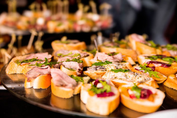 snacks on the table during a party