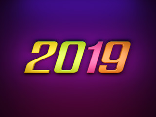      New Year 2019 Creative Design Concept - 3D Rendered Image 