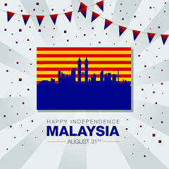 Fototapeta premium Malaysia independence day vector illustration.
