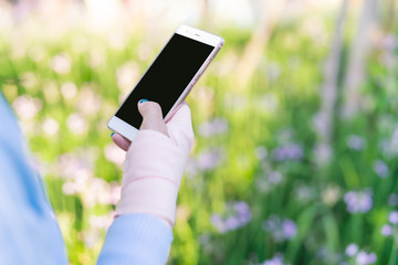 young student women shopping online on smartphone while wrist hand pain. business and modern lifestyle concept