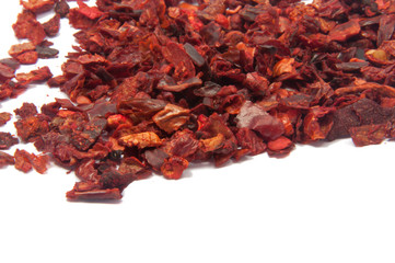 Dried bell pepper or paprica red spice isolated on the white