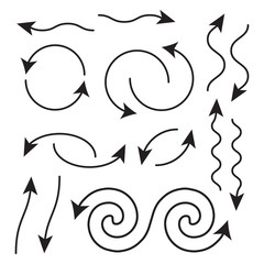 Hand drawn vector arrows 