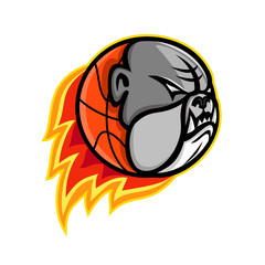 Bulldog Blazing Basketball Mascot