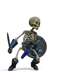 warrior skeleton cartoon