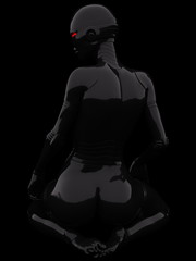 Naklejka premium 3D illustration female robot