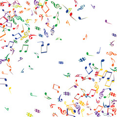 Musical Signs. Modern Background with Notes. Vector Element for Musical Poster, Banner, Advertising, Card. Minimalistic Simple Background.