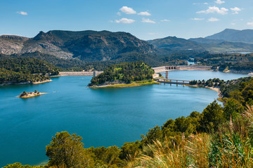 dam Tajo de la Encantada in gorge Chorro, Malaga province, Spain