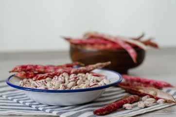 Red kidney beans in  bowl, close-up, shallow depth of field.