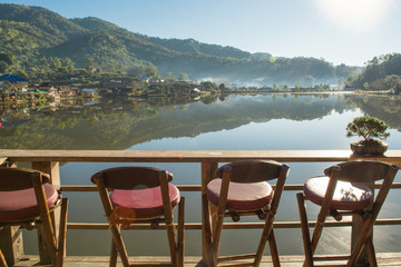 Sunrise at Lee wine Rak Thai,Ban Rak Thai a Chinese settlement, Mae Hong Son, Thailand	