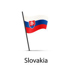 Slovakia flag on pole, infographic element on white