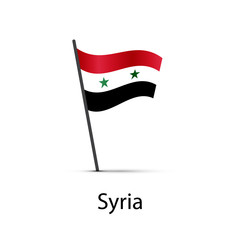 Syria flag on pole, infographic element on white