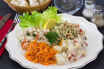 assiette composée de crudités