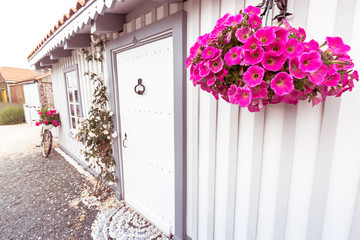 maison fleuri avec vélo pour promenade en charente maritime