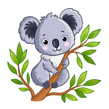 Cute panda sitting on a tree. Vector illustration with an animal in a children's and cartoon style.