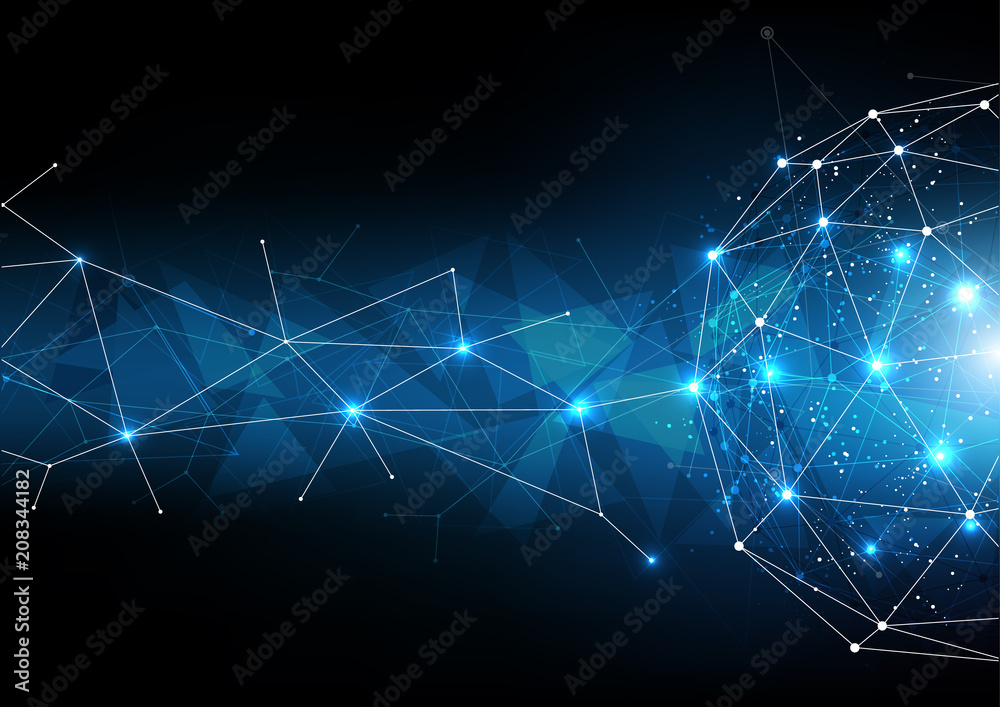 Wall mural background abstract polygon data technology communication vector design illustration