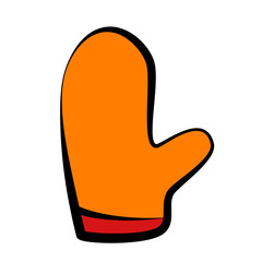 Mittens, icon, children's drawing style.