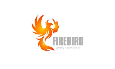 Flame Bird - Fire Wing Logo - Phoenix Vector
