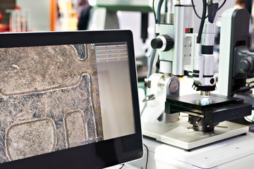 Digital microscope and monitor in laboratory