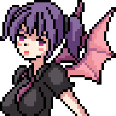 Fototapeta premium vector pixel art anime gil