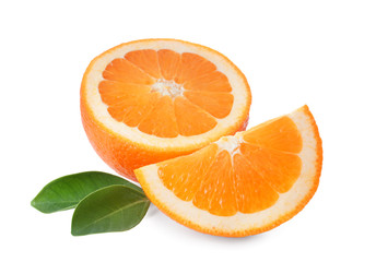 Fresh citrus fruit on white background