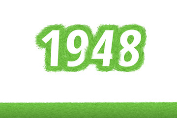 Jahr 1948 - weiße Zahl 1948 mit frischen gewachsenen grünen Grashalmen Symbol