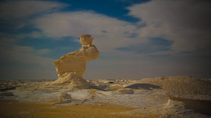 Stone rabbit, white desert, farafra, Egypt
