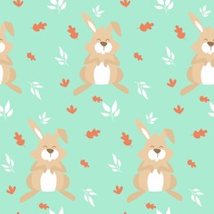 Smile animal seamless pattern vector illustration 
