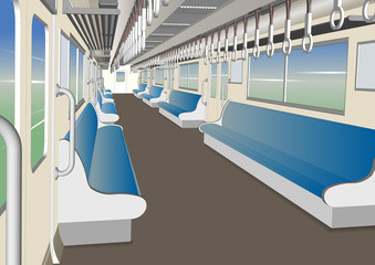 Fototapeta na wymiar 電車内の風景