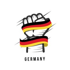 Germany Hand and Flag Vector Template Design Illustration